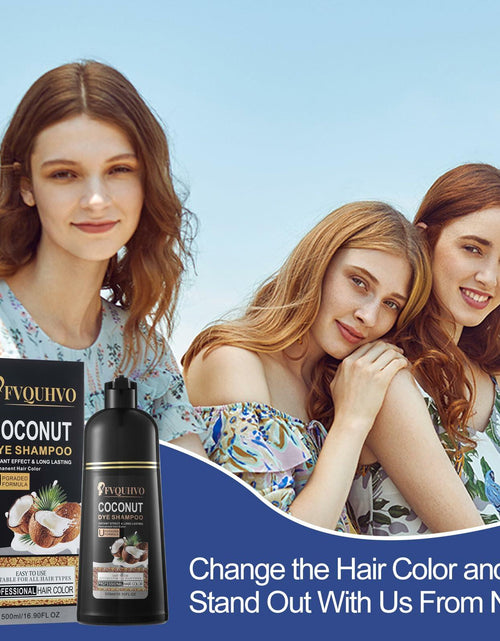 Load image into Gallery viewer, BestBy08/26 Hair Dye Shampoo 3-in-1 Coconut Oil Instant Color Cherry Brown
