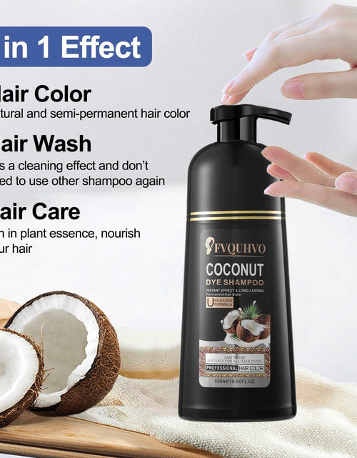 Load image into Gallery viewer, BestBy08/26 Hair Dye Shampoo 3-in-1 Coconut Oil Instant Color Cherry Brown
