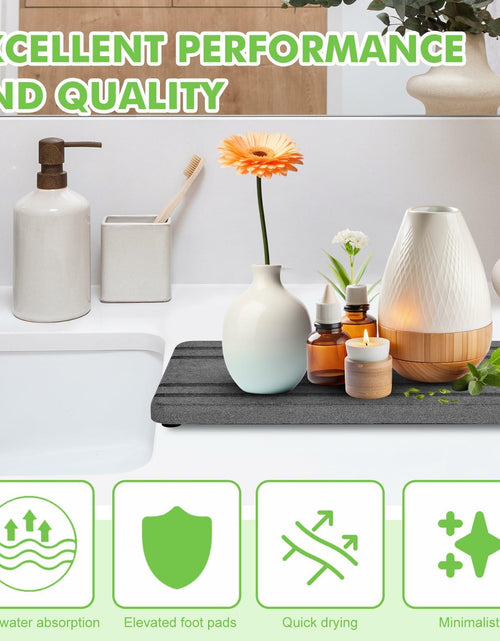 Load image into Gallery viewer, Vegoran 3PCS Grey Diatomite Stone Sink Tray 4x8in Water Absorbing Fast Dry
