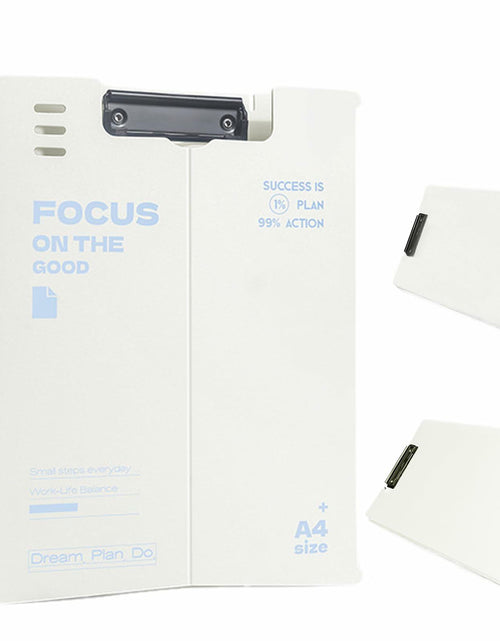 Load image into Gallery viewer, DAIZART Durable Plastic A4 File Folder with Iron Clamp Creamy White
