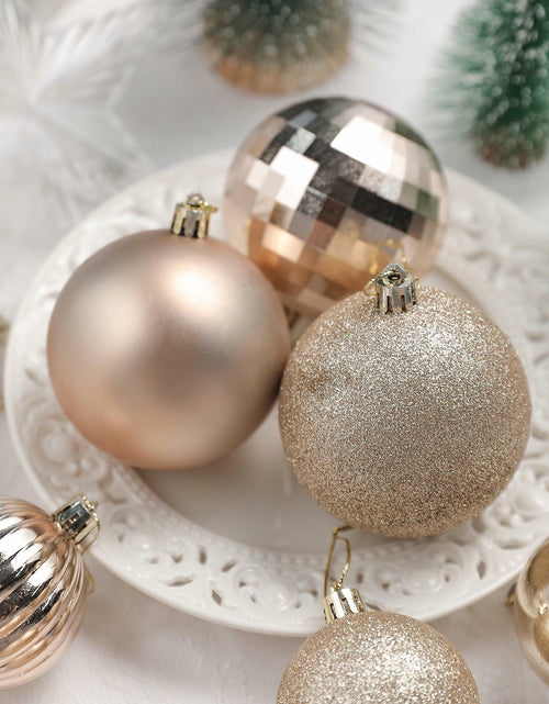 Load image into Gallery viewer, YiYunFloral Christmas Ball Ornaments 36pcs Shatterproof Champagne Xmas Decor
