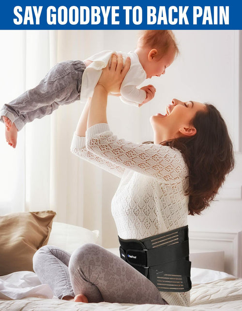 Load image into Gallery viewer, Back Brace Lower Back Pain Relief Breathable Stabilizing Belt Black L/XL
