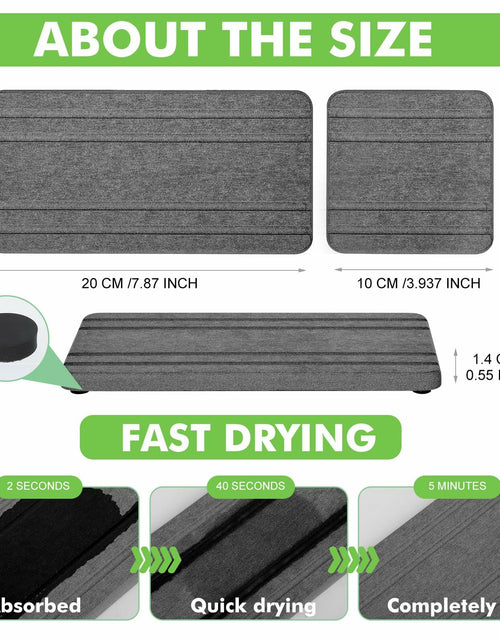 Load image into Gallery viewer, Vegoran 3PCS Grey Diatomite Stone Sink Tray 4x8in Water Absorbing Fast Dry
