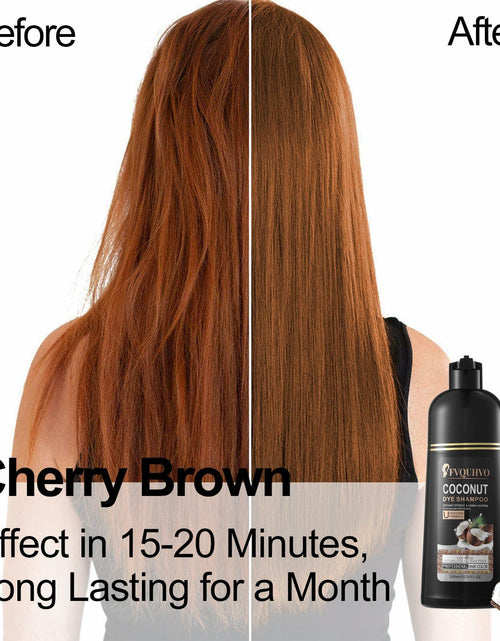 Load image into Gallery viewer, BestBy08/26 Hair Dye Shampoo 3-in-1 Coconut Oil Instant Color Cherry Brown
