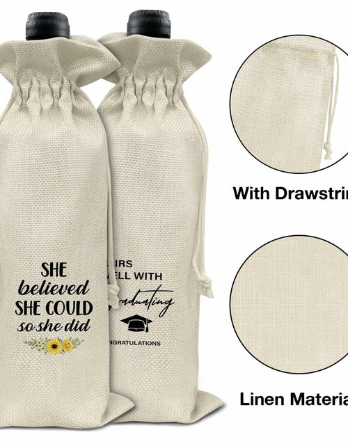 Load image into Gallery viewer, Graduation Wine Gift Bags for Women Daughter Sister Granddaughter 2 Pcs
