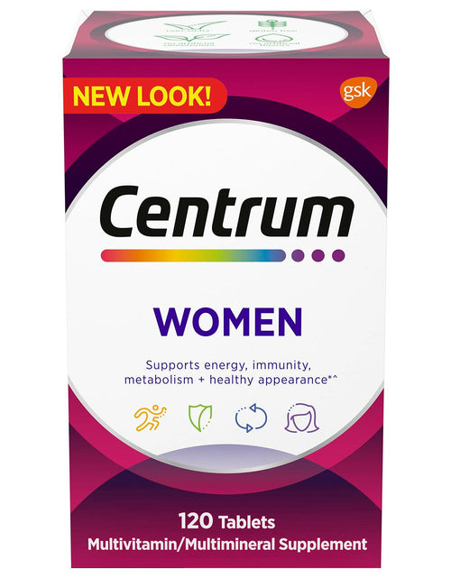 Load image into Gallery viewer, BestBy10/25 Centrum Multivitamin Women Iron Vitamin D3 B Vitamins 120 Count
