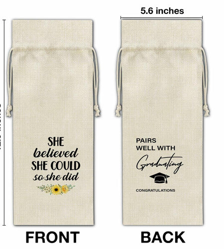 Graduation Wine Gift Bags for Women Daughter Sister Granddaughter 2 Pcs