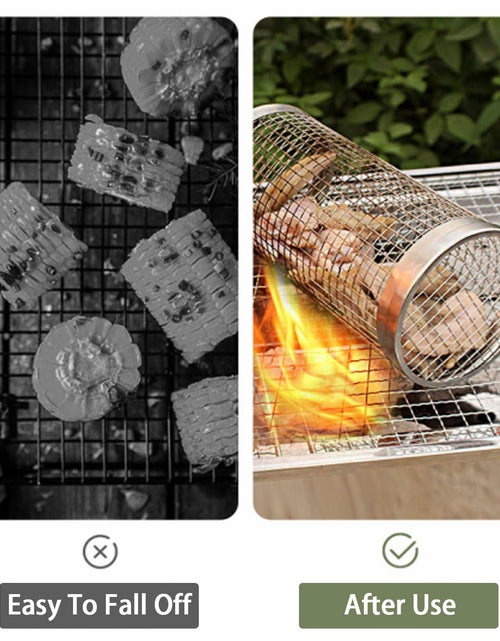 Load image into Gallery viewer, Grill Basket Outdoor Stainless Steel Rotating Bracket Small Size 1 Pack
