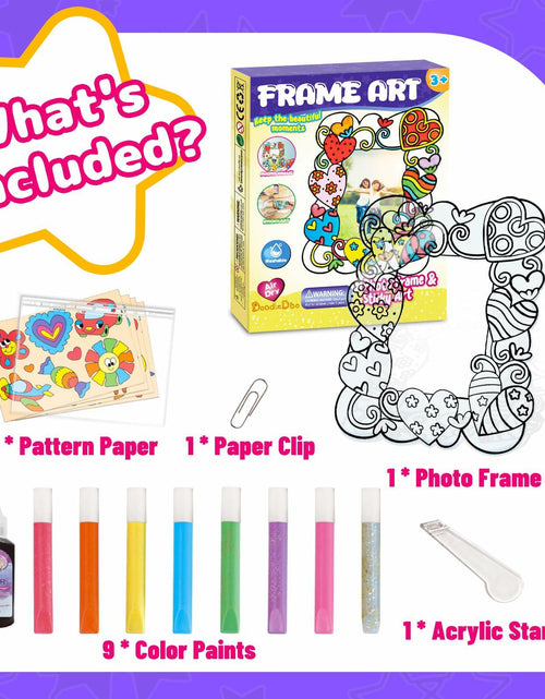 Load image into Gallery viewer, DoodleDoo DIY Acrylic Photo Frame Painting Craft Kit for Kids Ages 4-12
