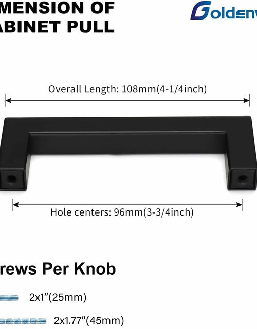 Load image into Gallery viewer, goldenwarm 20 Pack 5in Brushed Nickel Modern Square Cabinet Pulls
