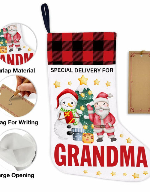 Load image into Gallery viewer, TSUYAWU Grandma Christmas Stocking Snowman Xmas Decoration 18x12 Inch
