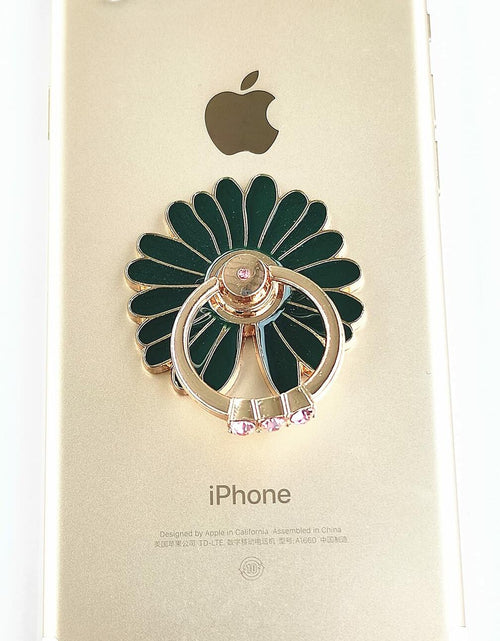 Load image into Gallery viewer, Ailifly Multi Style Cute Pattern Metal Cell Phone Ring Grip Stand Dark Green
