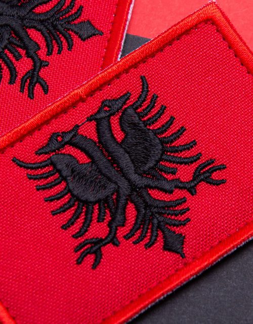Load image into Gallery viewer, Bluyellow Albania Flag Embroidered Patch 2 Pcs 2x3 Inches Tactical Hook Loop
