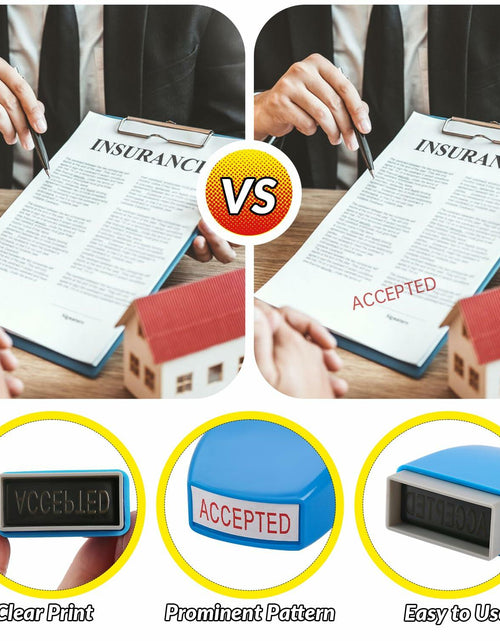 Load image into Gallery viewer, YIEMI Self-Inking Office Stamp Blue Red Ink Clear Crisp Impressions
