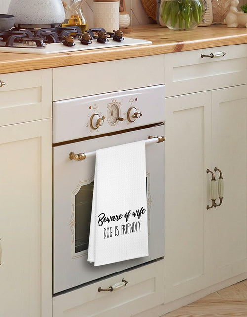 Load image into Gallery viewer, Eronm Waffle Weave Funny Kitchen Towels Beware of Wife Absorbent A10
