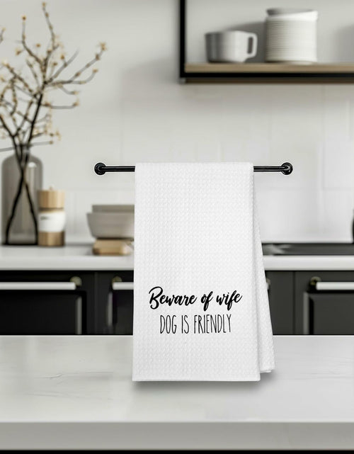 Load image into Gallery viewer, Eronm Waffle Weave Funny Kitchen Towels Beware of Wife Absorbent A10
