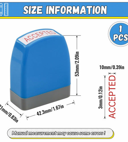 YIEMI Self-Inking Office Stamp Blue Red Ink Clear Crisp Impressions