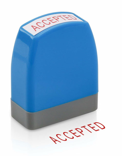 Load image into Gallery viewer, YIEMI Self-Inking Office Stamp Blue Red Ink Clear Crisp Impressions
