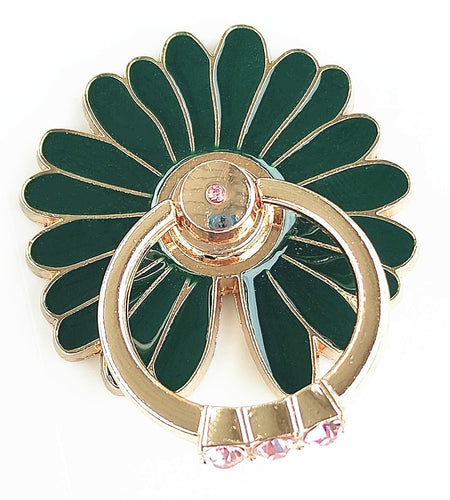 Ailifly Multi Style Cute Pattern Metal Cell Phone Ring Grip Stand Dark Green
