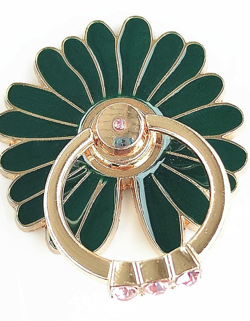 Load image into Gallery viewer, Ailifly Multi Style Cute Pattern Metal Cell Phone Ring Grip Stand Dark Green
