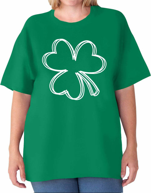 Load image into Gallery viewer, Plus Size St. Patrick's Day Lucky Shamrock Tee Shirt Women Green Size 2XL
