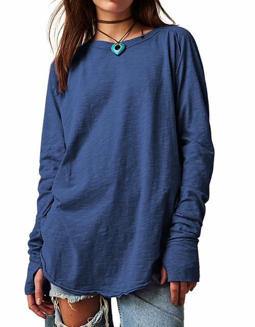 Load image into Gallery viewer, ELGOGY Women's Oversized Short Sleeve Crewneck T-Shirt Black Size L
