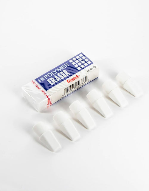 Load image into Gallery viewer, Pentel HI-Polymer Eraser Combo Pack 6 Caps 1 Large White ZEH0210BP7
