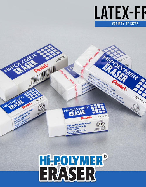 Load image into Gallery viewer, Pentel HI-Polymer Eraser Combo Pack 6 Caps 1 Large White ZEH0210BP7
