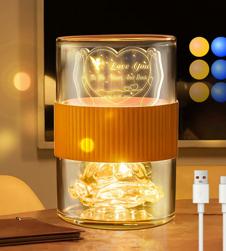 AO LI GEI Touch LED USB Rechargeable Bedside Lamp Warm Light Gold