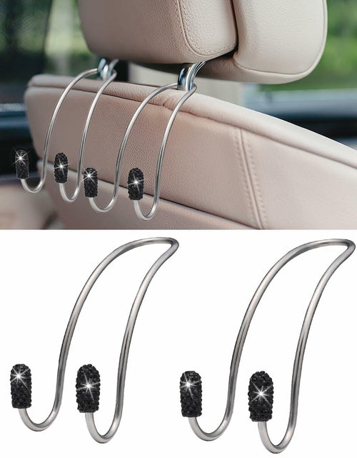 Load image into Gallery viewer, LAINLOY 2PCS Pink Stainless Steel Car Headrest Hook Hangers Organizer

