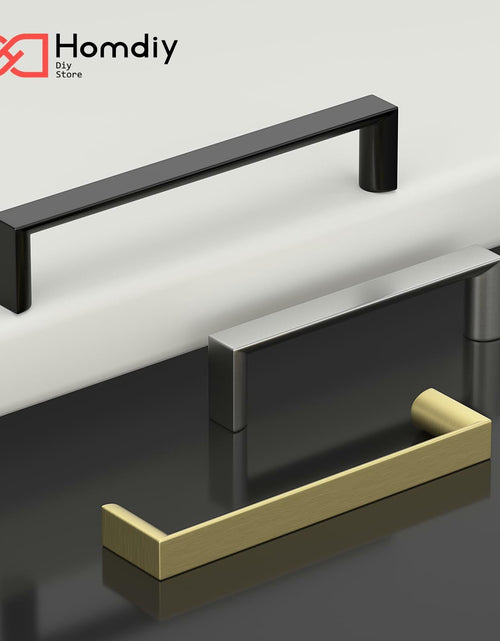 Load image into Gallery viewer, homdiy 10Pack 6-1/4in Matte Black Cabinet Handles 160mm Hole Centers
