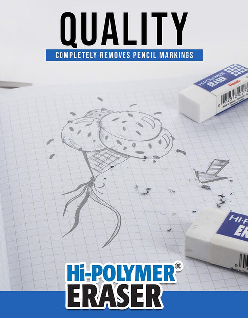 Load image into Gallery viewer, Pentel HI-Polymer Eraser Combo Pack 6 Caps 1 Large White ZEH0210BP7
