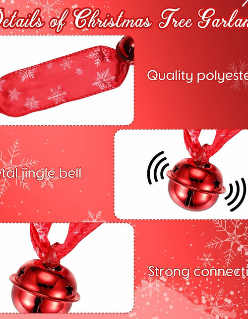 Load image into Gallery viewer, Jutom 2 Pack 6 Yards Burlap Christmas Garland with Jingle Bells Red Black
