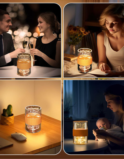 Load image into Gallery viewer, AO LI GEI Touch LED USB Rechargeable Bedside Lamp Warm Light Gold
