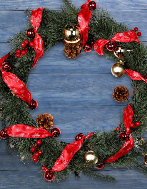 Load image into Gallery viewer, Jutom 2 Pack 6 Yards Burlap Christmas Garland with Jingle Bells Red Black
