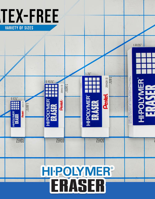 Load image into Gallery viewer, Pentel HI-Polymer Eraser Combo Pack 6 Caps 1 Large White ZEH0210BP7
