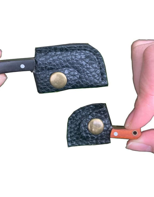 Load image into Gallery viewer, KOWAKA Mini Pocket Knives Set 2 Damascus Pattern Tiny Knife with Sheath
