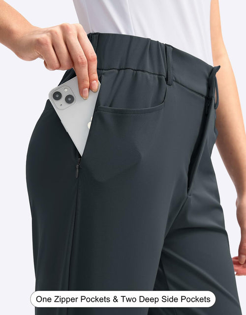Load image into Gallery viewer, SANTINY Women's Golf Pants High Waisted Quick Dry Stretch Dark Grey Size M

