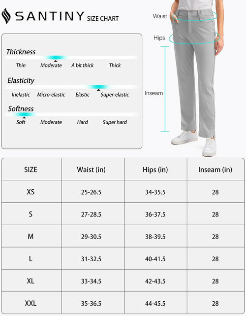 Load image into Gallery viewer, SANTINY Women's Golf Pants High Waisted Quick Dry Stretch Dark Grey Size M
