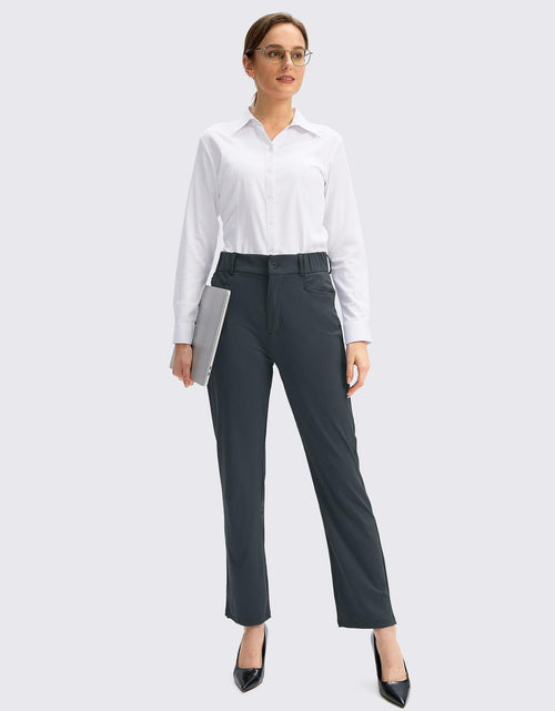 Load image into Gallery viewer, SANTINY Women's Golf Pants High Waisted Quick Dry Stretch Dark Grey Size M

