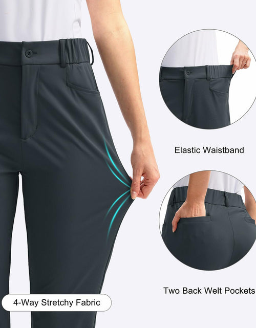 Load image into Gallery viewer, SANTINY Women's Golf Pants High Waisted Quick Dry Stretch Dark Grey Size M
