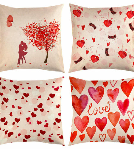 TUPARKA Valentine's Day Throw Pillow Covers 18x18 Inch 4 Pack