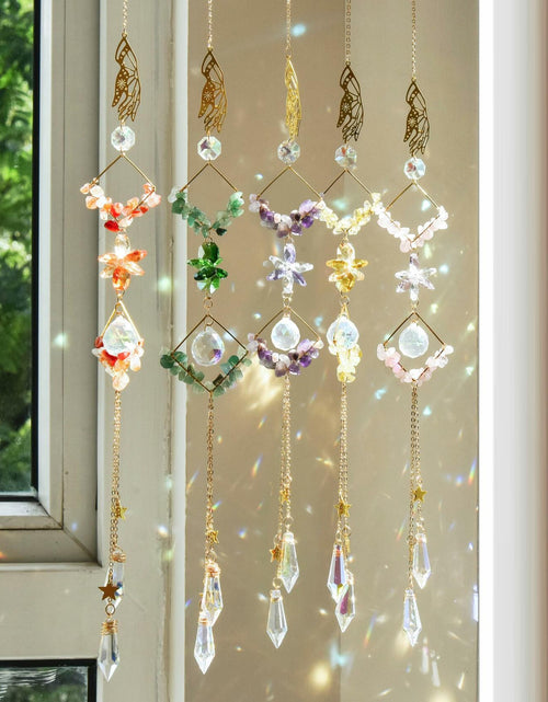 Load image into Gallery viewer, Venusorn Natural Crystal Flower Chains Purple - Window Décor Sun Catchers
