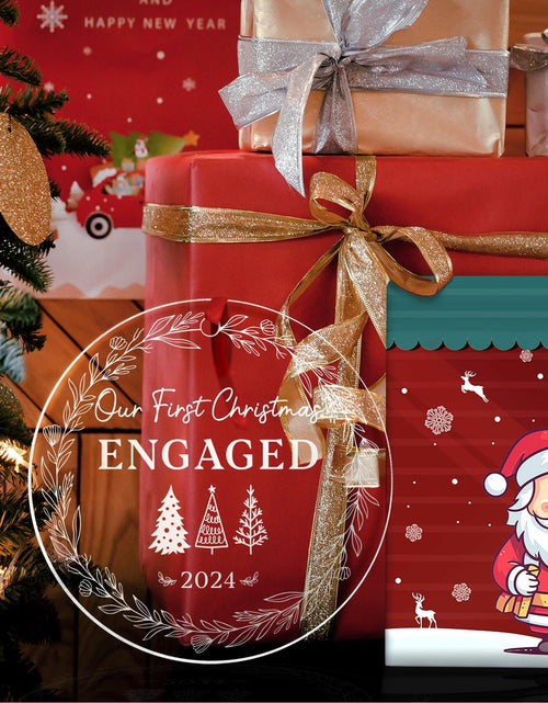 Load image into Gallery viewer, Our First Christmas Mr &amp; Mrs 2024 Crystal Glass Ornament Wedding Gift
