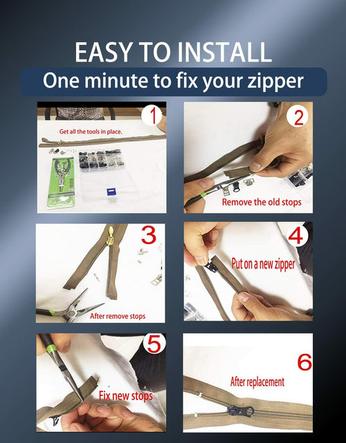 Load image into Gallery viewer, YAFIYGI 12PCS Zipper Replacement Kit Metal Plastic Nylon Coil Repair
