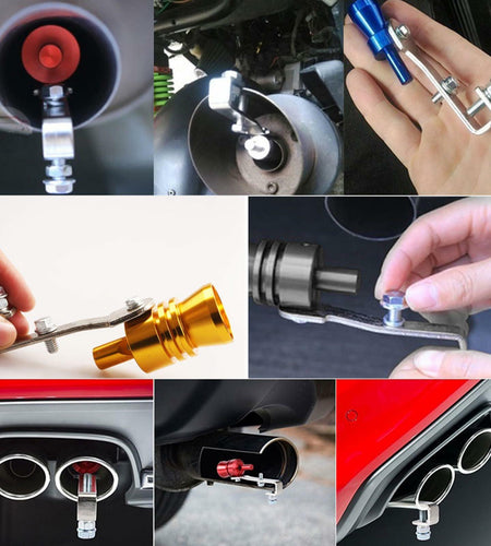 EOHMAK Turbo Sound Whistle Simulator Exhaust Muffler Pipe Red XL