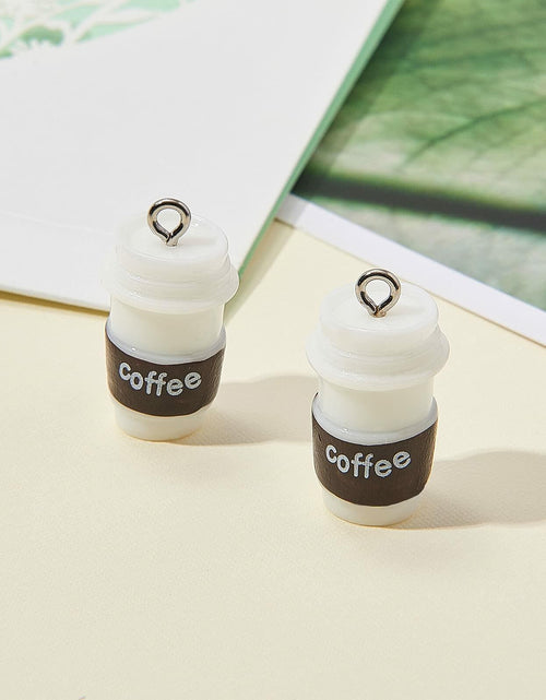 Load image into Gallery viewer, DanLingJewelry 20pcs Resin Coffee Cup Pendants with Loop for DIY Crafts

