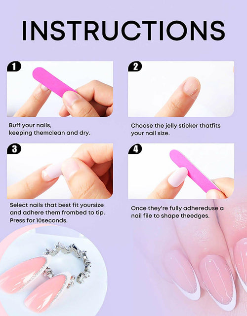 Load image into Gallery viewer, RUOKEXIN Almond Medium Pink Press On Nails Silver Glitter White Tips 24pcs
