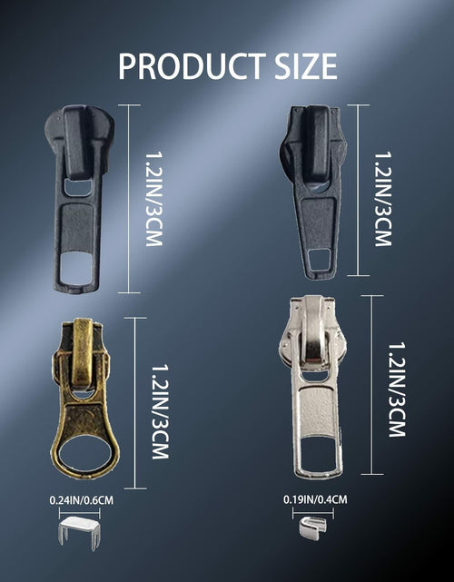 Load image into Gallery viewer, YAFIYGI 12PCS Zipper Replacement Kit Metal Plastic Nylon Coil Repair
