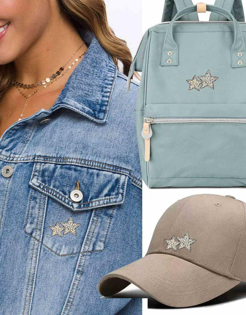 Load image into Gallery viewer, Minason Crystal Star Rhinestone Sew-On Patches Mix Color 2.6x1.57in 5Pc

